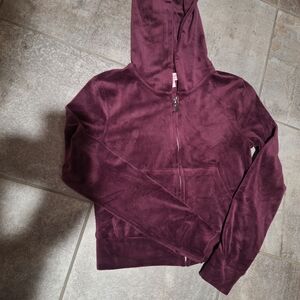 Juicy Couture Velour Zip Hoodie in Plum